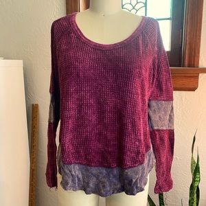 Free people waffle shirt. Size S.